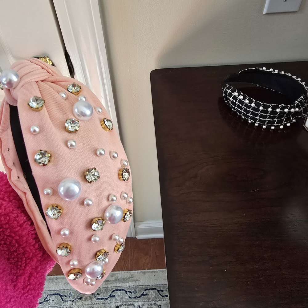 Elegant Pearl and Gemstone Headbands Set Of 2 - Picture 10 of 10